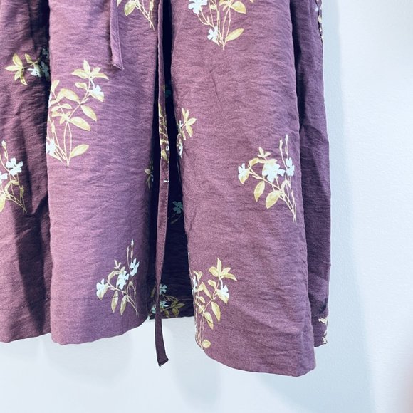 A New Day Women's Long Sleeve Tent Mini Dress Purple Floral Print Belted Small - Picture 6 of 13